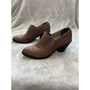 Levity Daisy Mae Leather Mules Western Style Brown Size 6 Women’s